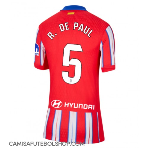 Camisa de time de futebol Atletico Madrid Rodrigo De Paul #5 Replicas 1º Equipamento Feminina 2024-25 Manga Curta